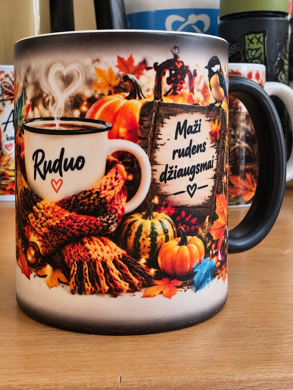 pavadinimas „Maži rudens džiaugsmai“ – magiškas puodelis 330 ml 🍂☕✨